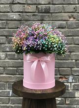 Цветочная композиция из Гипсофила и Розы в шляпной коробке #REPLACE_PRED# Семено-Александровке