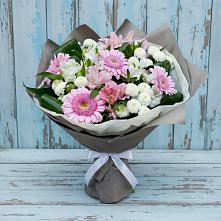Букет цветов из:  Герберы, Альстромерии и Хризантемы #REPLACE_PRED# Семено-Александровке