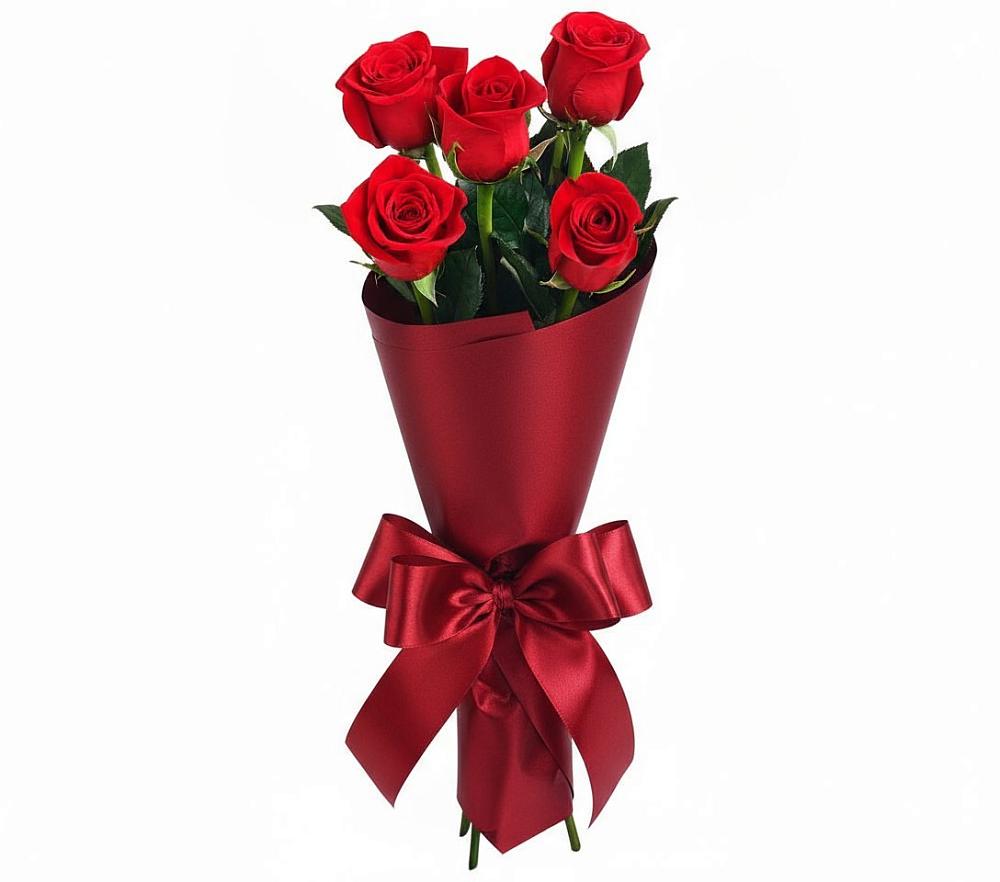 Букет 5 Красных роз Эдлесс Лав в Семено-Александровке