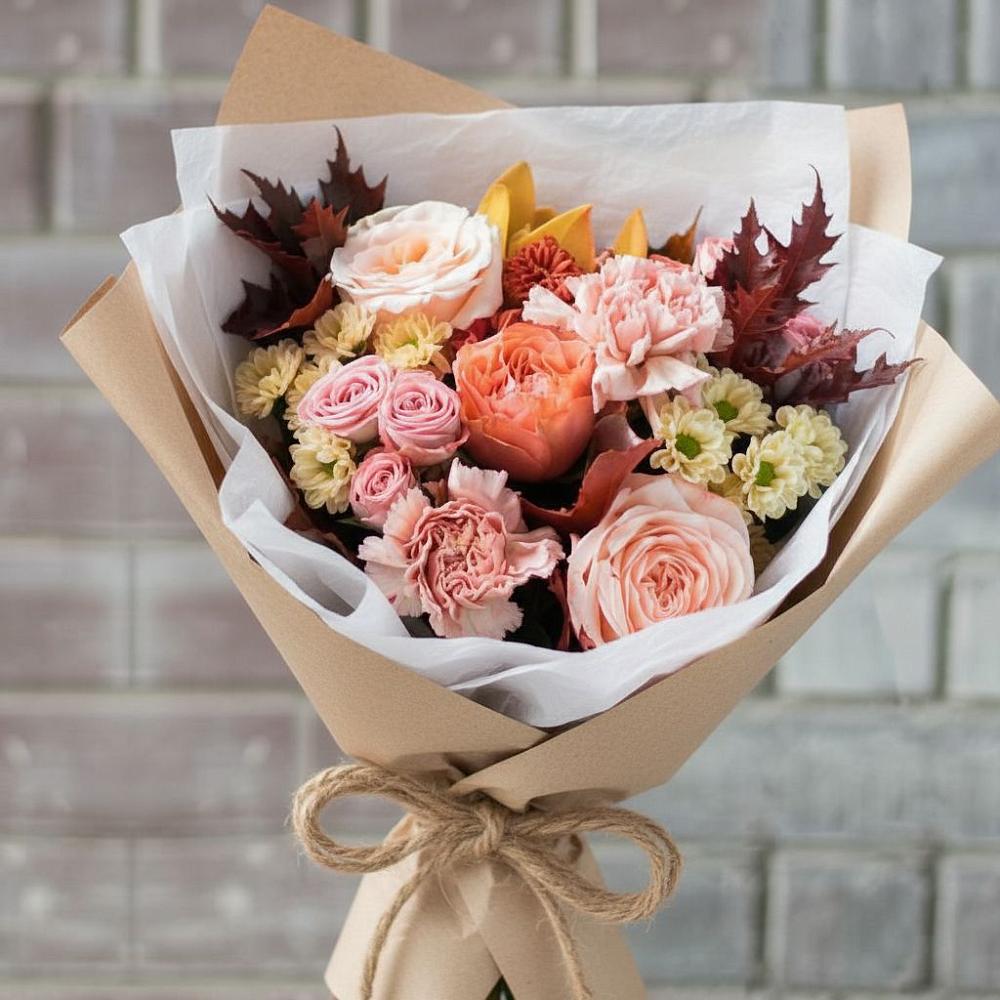 Букет цветов из: Гвоздики, Хризантемы и Розы в Семено-Александровке