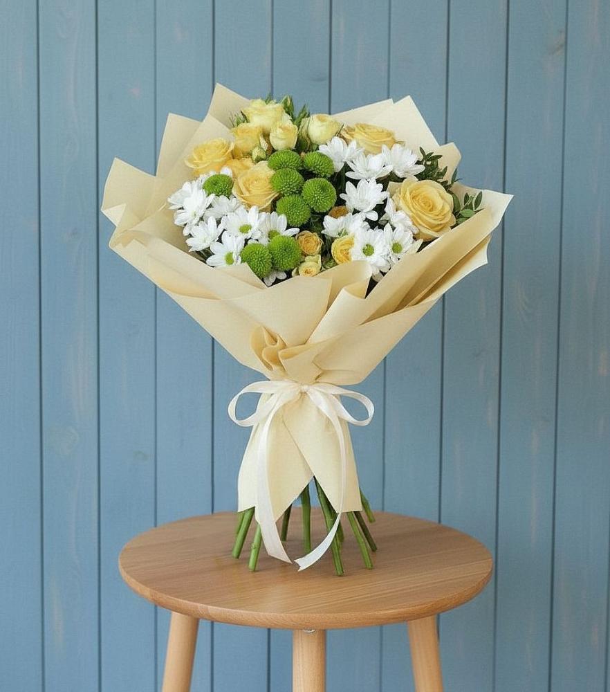 Букет цветов из: Хризантемы и Розы в Семено-Александровке