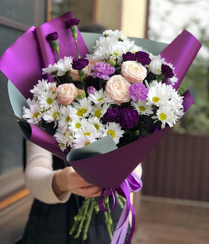 Букет цветов из: Хризантемы, Гвоздики и Розы в Семено-Александровке