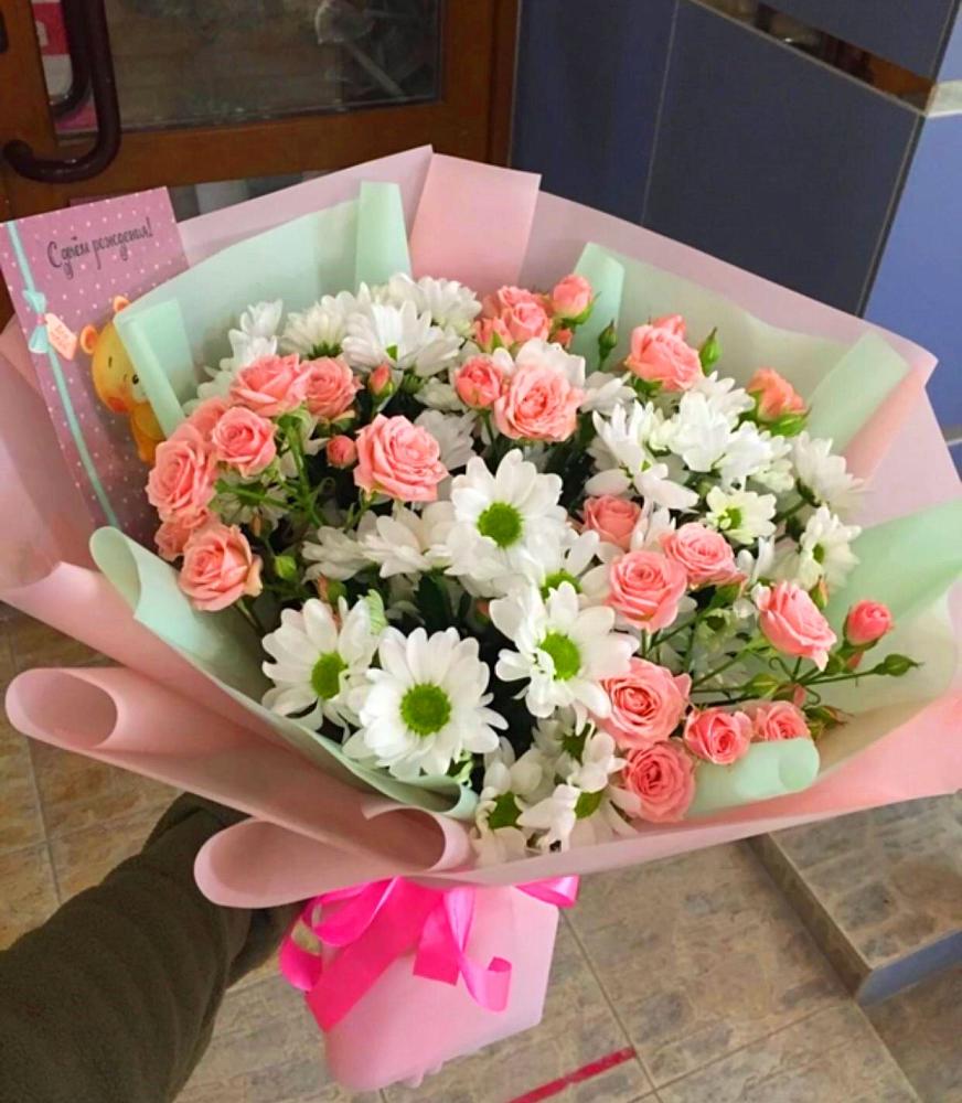 Букет цветов из: Розы и Хризантемы в Семено-Александровке