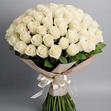 Букет 101 беля роза Белоснежка в Семено-Александровке