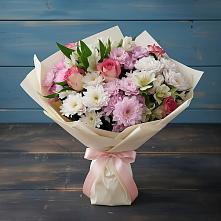 Букет цветов из:  Хризантемы, Альстромерии и Розы #REPLACE_PRED# Семено-Александровке