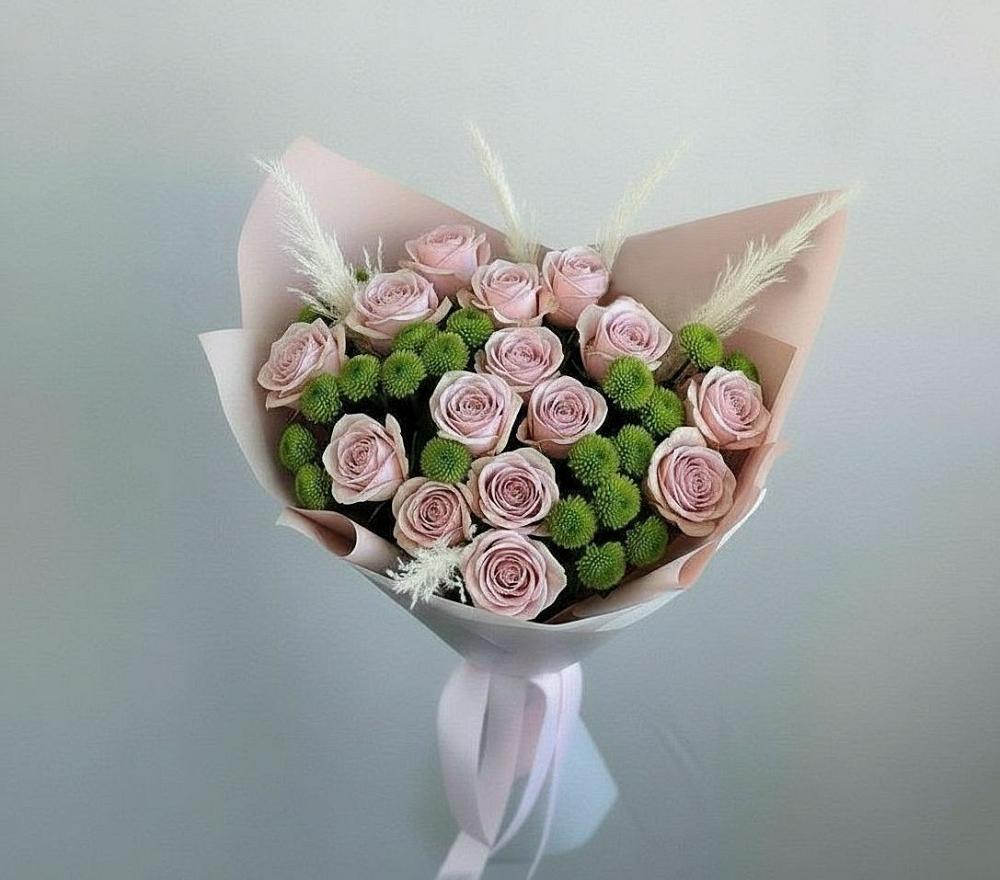 Букет цветов из: Розы и Хризантемы в Семено-Александровке