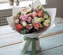 Букет цветов из:  Розы, Лизиантусы и Гвоздики #REPLACE_PRED# Семено-Александровке