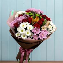 Букет цветов из:  Розы, Хризантемы и Альстромерии в Семено-Александровке