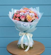 Букет цветов из:  Хризантемы и Розы в Семено-Александровке