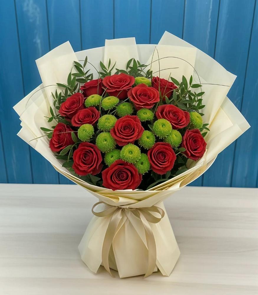 Букет цветов из: Розы и Хризантемы в Семено-Александровке