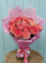 Букет 15 Розовых роз Равель #REPLACE_PRED# Семено-Александровке