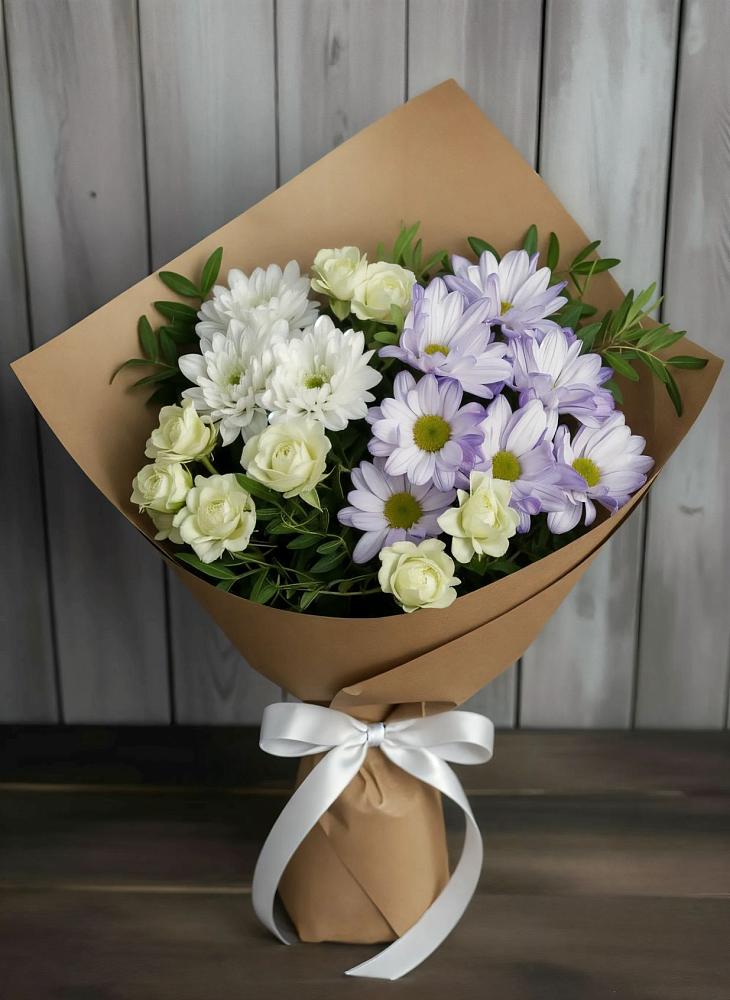 Букет цветов из: Хризантемы и Розы в Семено-Александровке